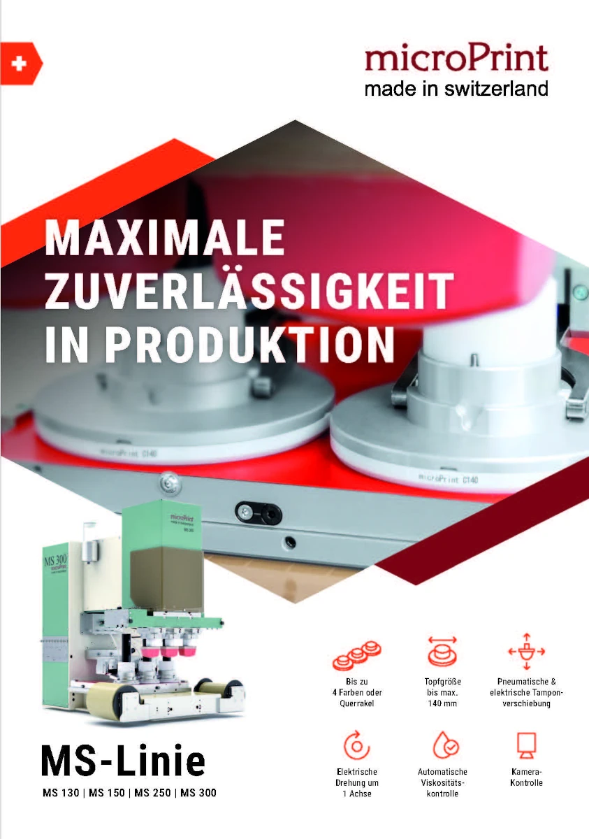 Produktbroschüre: Tampondruckmaschine der MS-Linie
